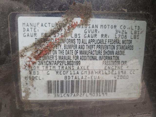 3N1CN7AP2FL903199 Nissan VERSA S