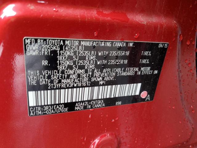 2015 TOYOTA RAV4 LIMIT 2T3YFREV3FW181612