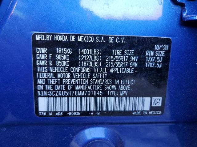 2021 HONDA HR-V EXL 3CZRU5H78MM701845