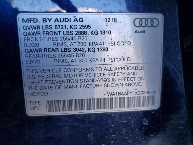 2019 AUDI SQ5 PREMIU WA1B4AFY1K2033610