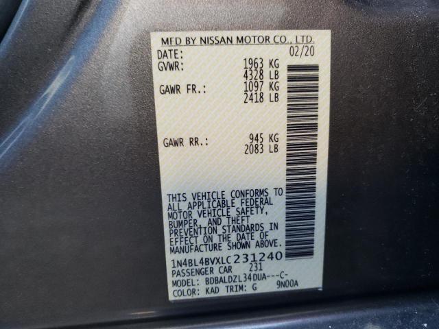 2020 NISSAN ALTIMA S - 1N4BL4BVXLC231240