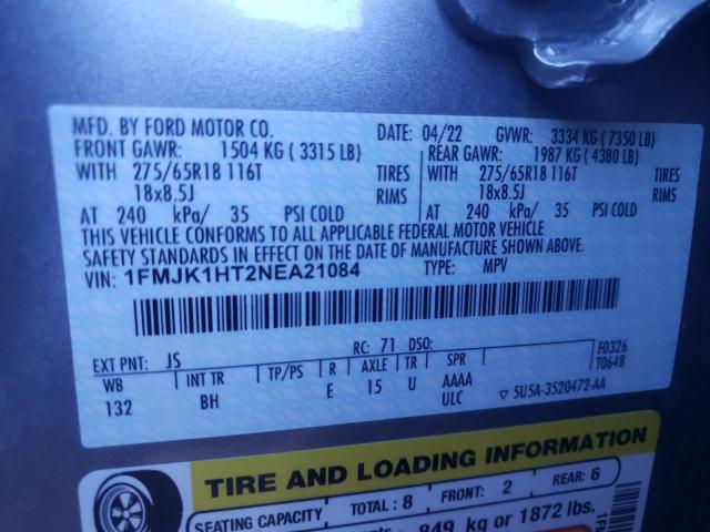2022 FORD EXPEDITION 1FMJK1HT2NEA21084