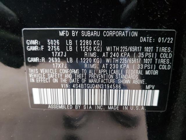 2022 SUBARU OUTBACK WI 4S4BTGUD4N3194586