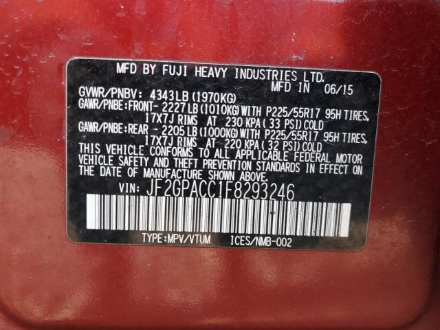 JF2GPACC1F8293246 Subaru Xv Crosstrek 2.0 Premium