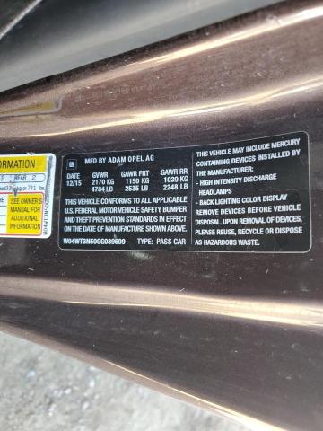 2016 BUICK CASCADA PR - W04WT3N50GG039609