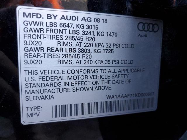 VIN WA1AAAF71KD000607 2019 Audi Q7, Premium no.14