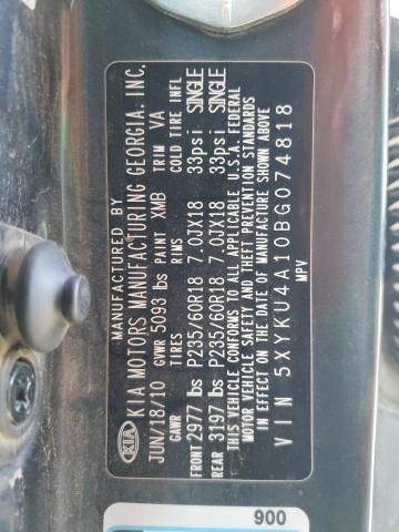 5XYKU4A10BG074818 KIA SORENTO EX