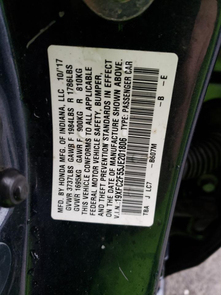 19XFC2F55JE201806 HONDA CIVIC 2018