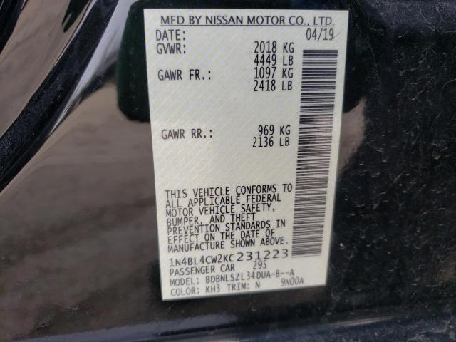 1N4BL4CW2KC231223 Nissan ALTIMA SR