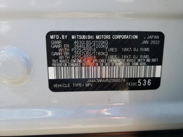 2022 MITSUBISHI ECLIPSE CR - JA4ATWAAXNZ066574