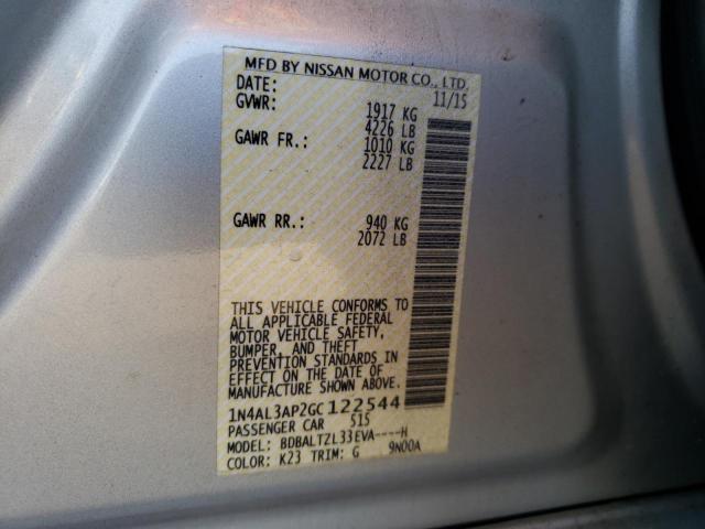 2016 NISSAN ALTIMA 2.5 1N4AL3AP2GC122544