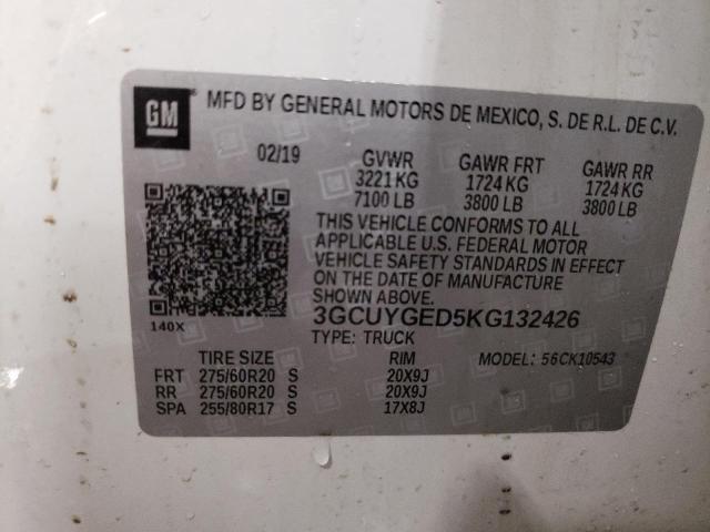 2019 CHEVROLET SILV1500 2 - 3GCUYGED5KG132426