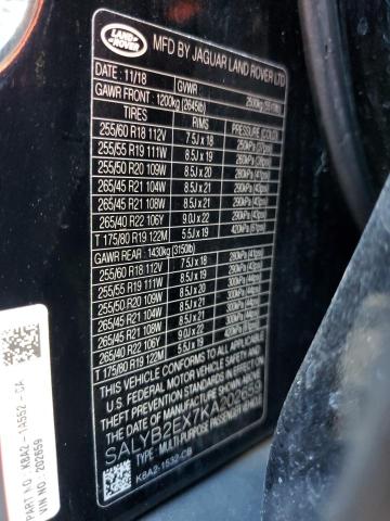 SALYB2EX7KA202659 Land Rover Range Rover Velar S
