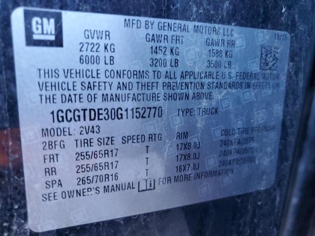 2016 CHEVROLET COLORADO Z - 1GCGTDE30G1152770