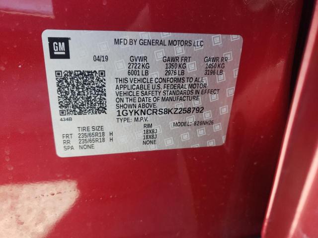 1GYKNCRS8KZ258792 Cadillac XT5