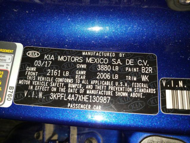3KPFL4A7XHE130987 KIA FORTE LX