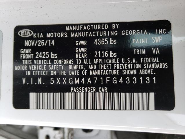 5XXGM4A71FG433131 KIA Optima Lx