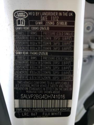 SALVP2BG4DH741016 Land Rover RANGEROVER