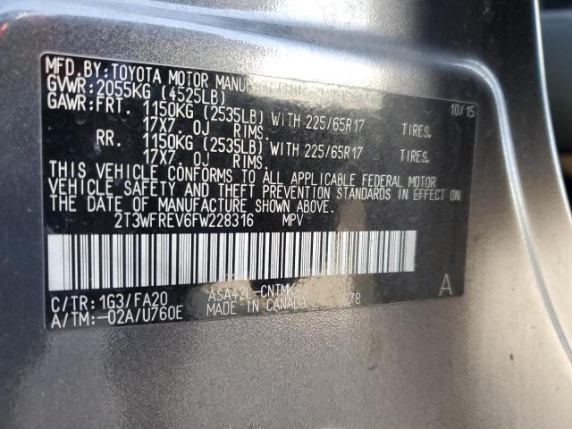 2T3WFREV6FW228316 Toyota Rav4 Xle