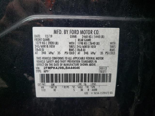 2020 FORD EDGE SEL 2FMPK4J98LBA44646