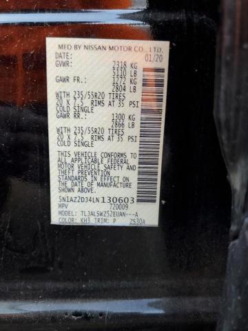 5N1AZ2DJ4LN130603 Nissan Murano Platinum