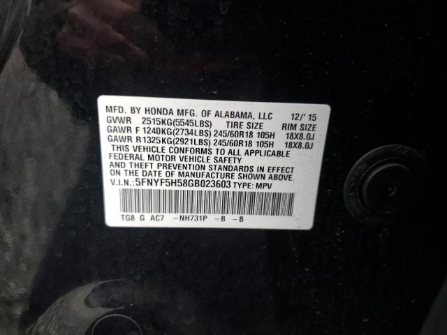 2016 HONDA PILOT EXL - 5FNYF5H58GB023603