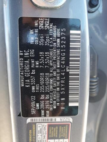 5XYRL4LC4NG152375 KIA SORENTO S