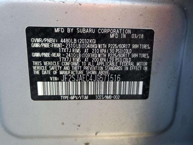 2018 SUBARU FORESTER 2 - JF2SJAEC4JG571516