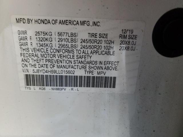 2020 ACURA MDX TECHNO - 5J8YD4H59LL015602
