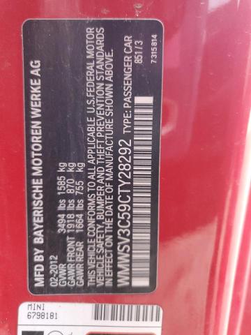 WMWSV3C59CTY28292 Mini Cooper