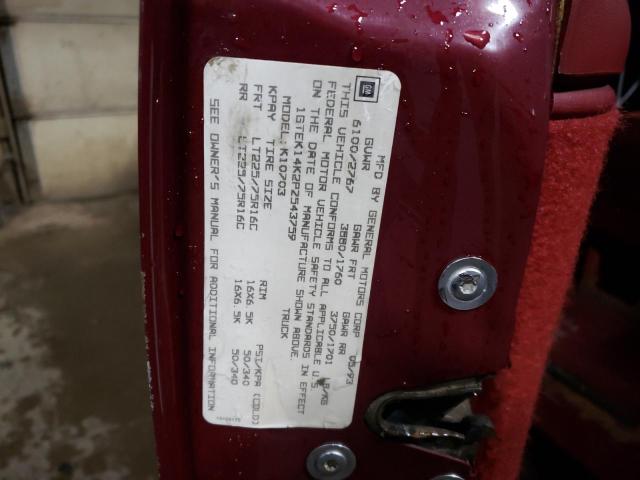 1GTEK14K2PZ543759 GMC Sierra K1500