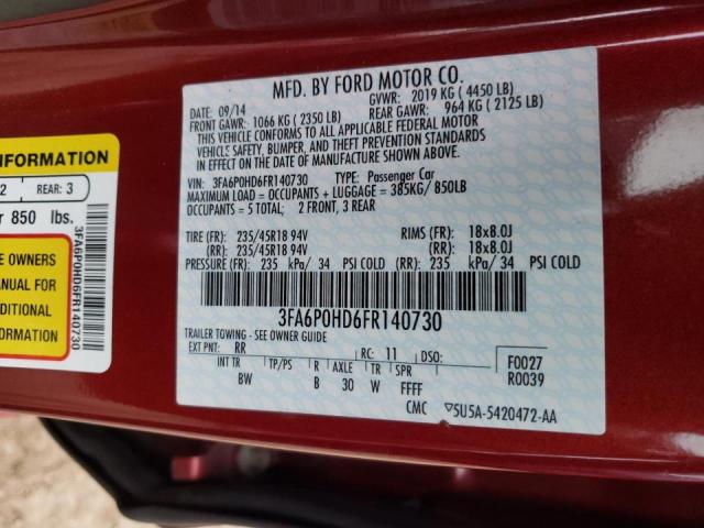 2015 FORD FUSION SE 3FA6P0HD6FR140730