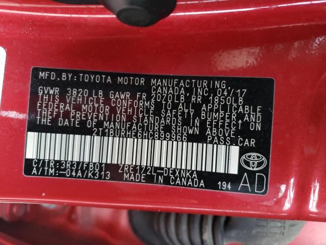 2017 TOYOTA COROLLA L - 2T1BURHE6HC899966