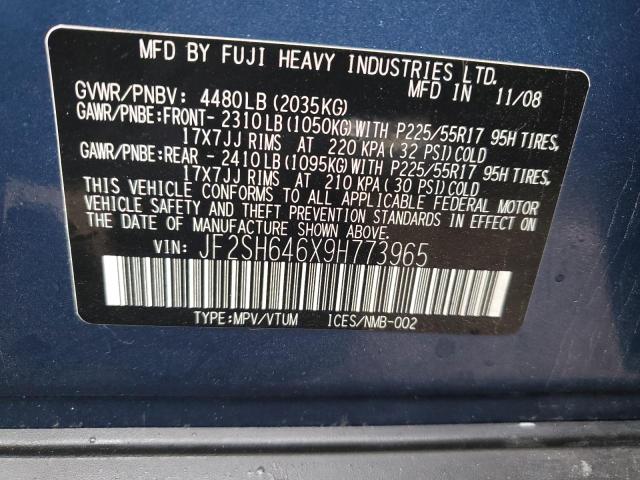 JF2SH646X9H773965 Subaru Forester