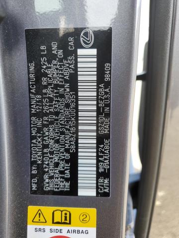 2019 LEXUS ES350 58ABZ1B15KU016351