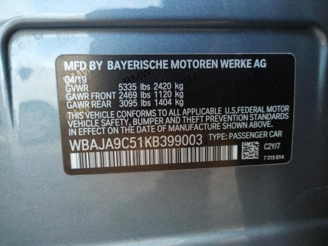 2019 BMW 530E - WBAJA9C51KB399003