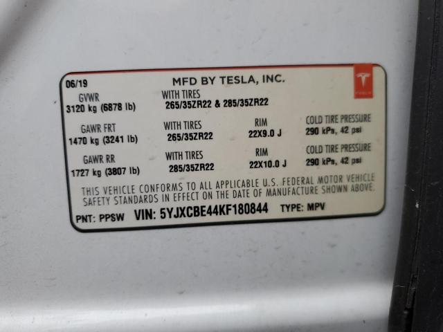 5YJXCBE44KF180844 Tesla Model X P100D/PERFORMANCE 10