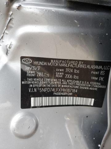 5NPD74LFXHH187184 Hyundai Elantra