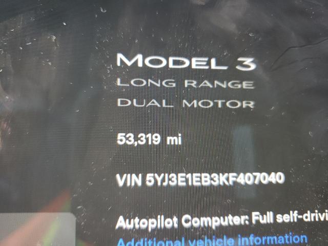 2019 TESLA MODEL 3 - 5YJ3E1EB3KF407040