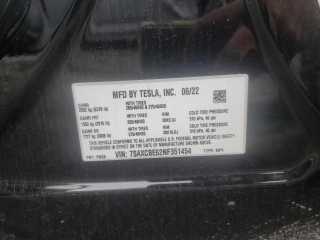 7SAXCBE62NF351454 Tesla MODEL X