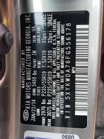 5XYKWDA76FG556178 KIA SORENTO SX