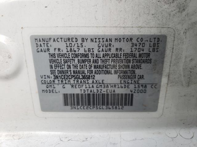 2016 NISSAN VERSA NOTE - 3N1CE2CP5GL365812