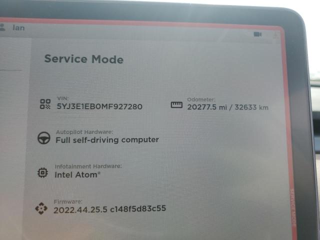 2021 TESLA MODEL 3 - 5YJ3E1EB0MF927280