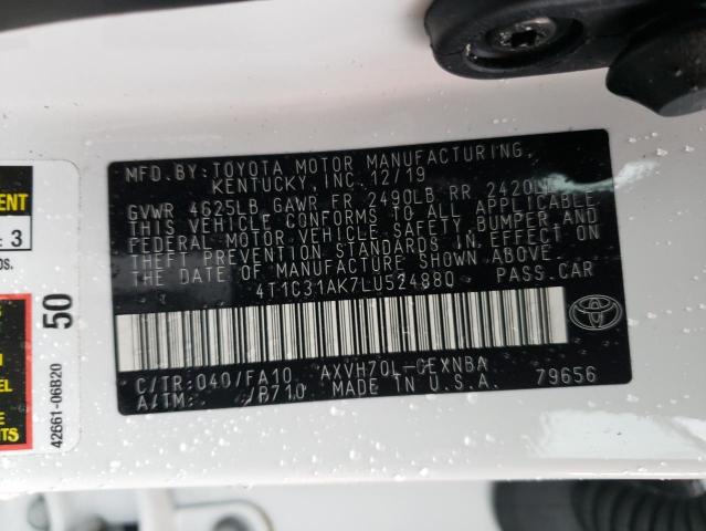 2020 TOYOTA CAMRY LE 4T1C31AK7LU524880