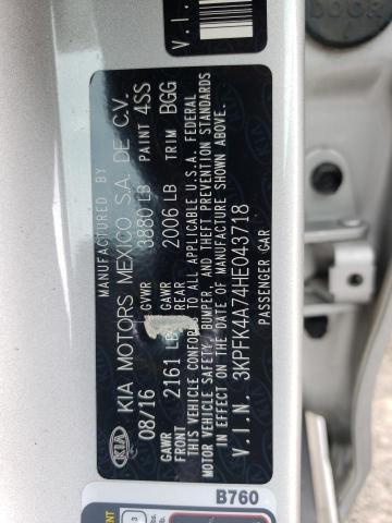 3KPFK4A74HE043718 KIA FORTE LX