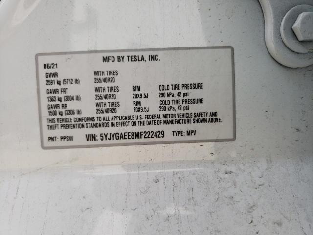 5YJYGAEE8MF222429 Tesla Model Y