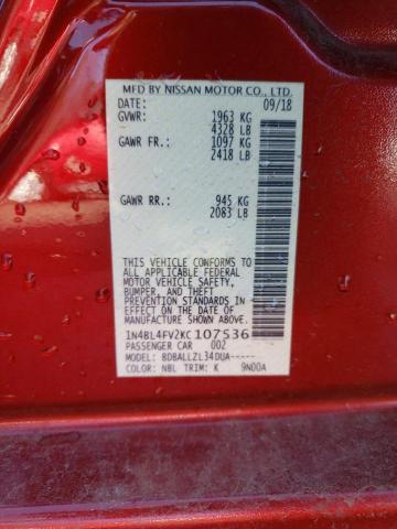 2019 NISSAN ALTIMA PLA - 1N4BL4FV2KC107536