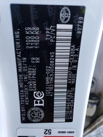 2018 TOYOTA CAMRY HYBR - 4T1B21HK9JU508245
