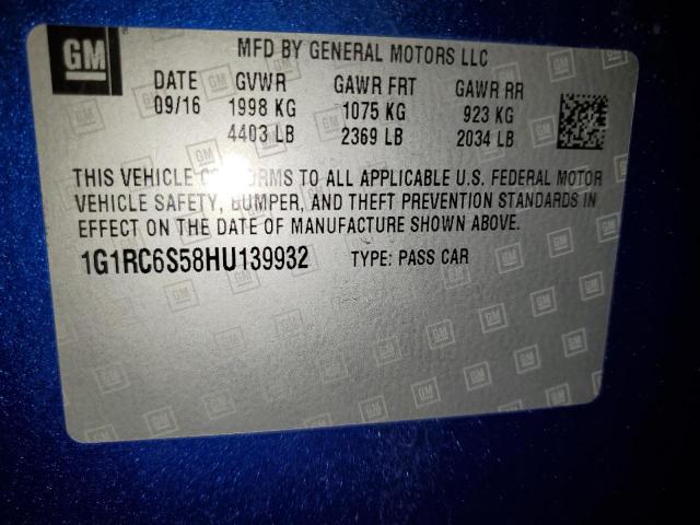 2017 CHEVROLET VOLT LT - 1G1RC6S58HU139932