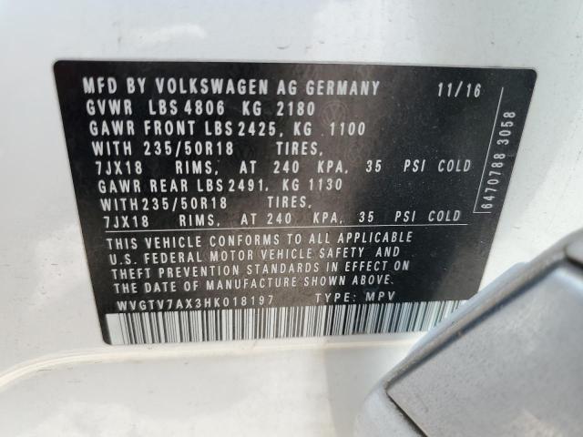 2017 VOLKSWAGEN TIGUAN SPO - WVGTV7AX3HK018197